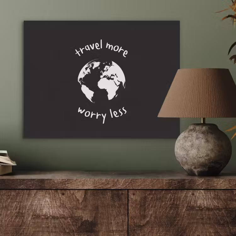 Illustratie - Zwart - Planeet - Quote PET vilt klein -sfeer2