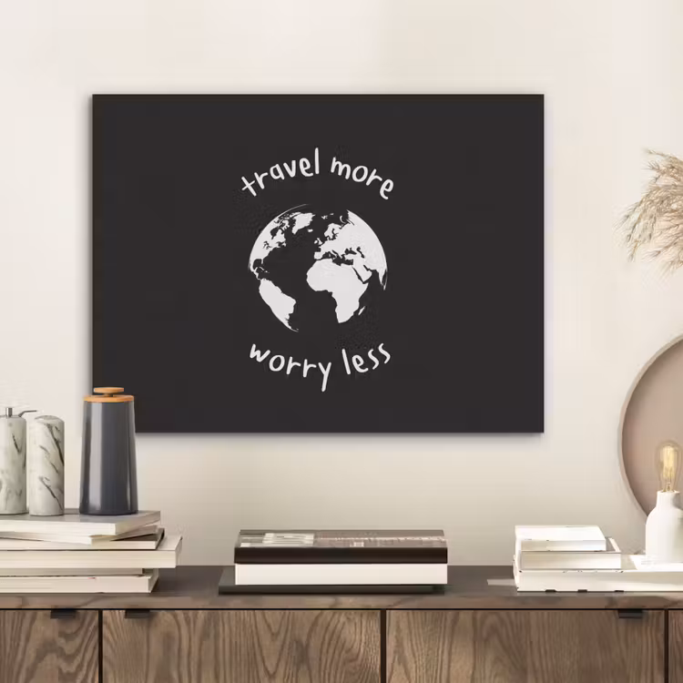 Illustratie - Zwart - Planeet - Quote PET vilt klein -sfeer1