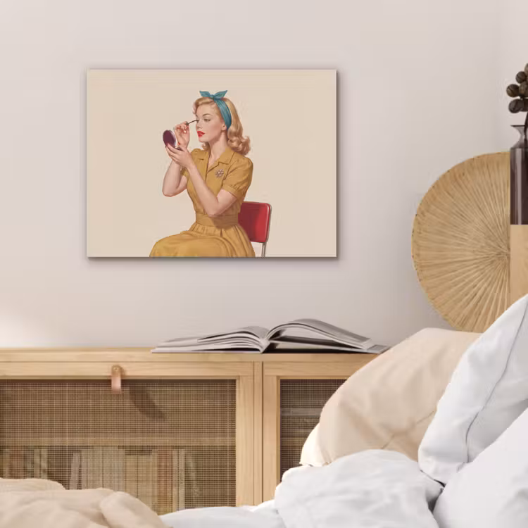 Illustratie - Mascara - Vrouw - Geel PET vilt klein -sfeer3