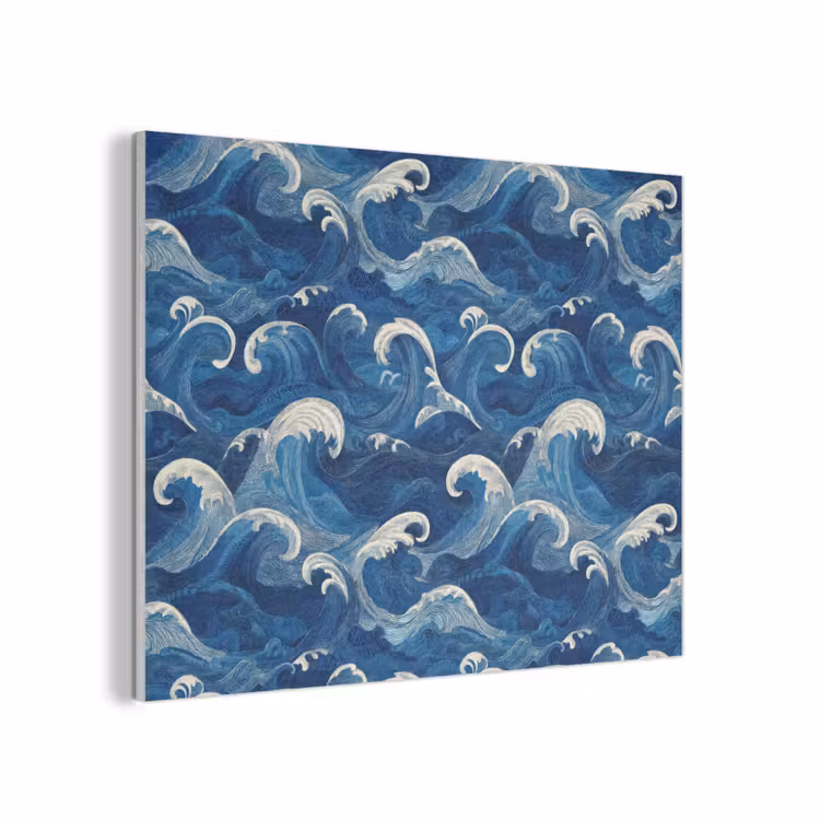 Japans - Oceaan - Golven - Blauw PET vilt klein 837 -3d