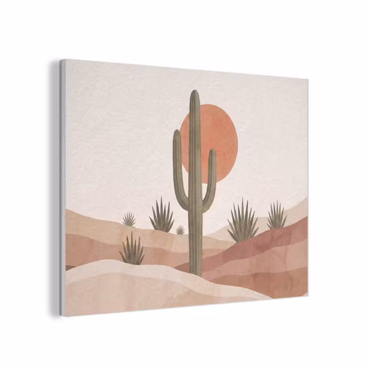 Cactus - Duinen - Modern - Landschap - Groen PET vilt klein -3d