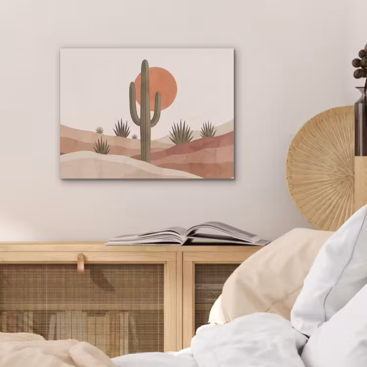 Cactus - Duinen - Modern - Landschap - Groen PET vilt klein -sfeer3