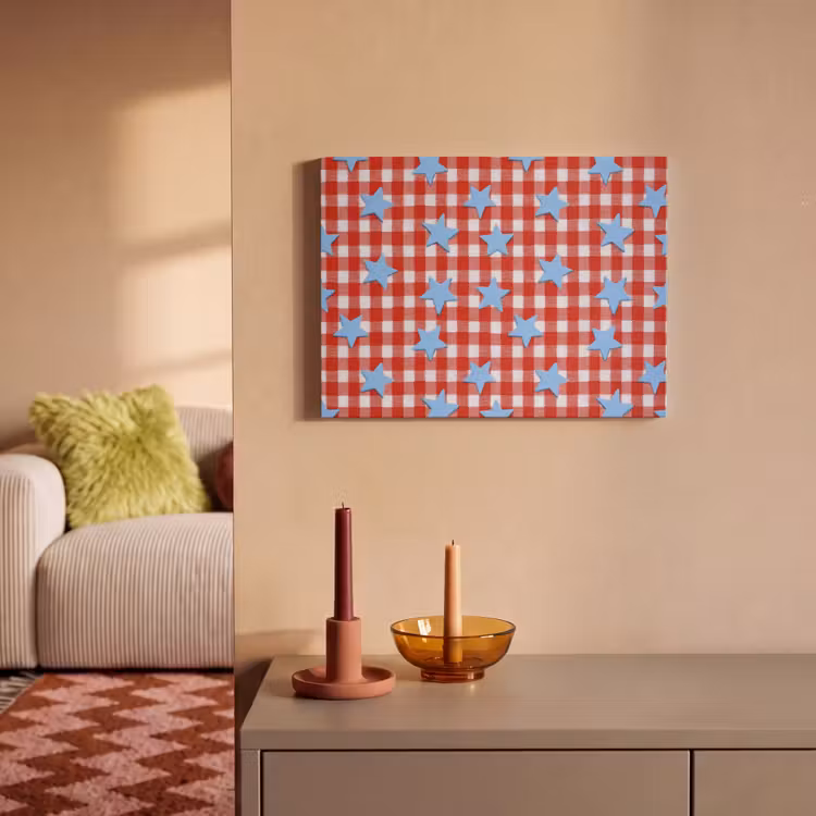 Ruit - Sterren - Rood PET vilt klein 837 -sfeer1