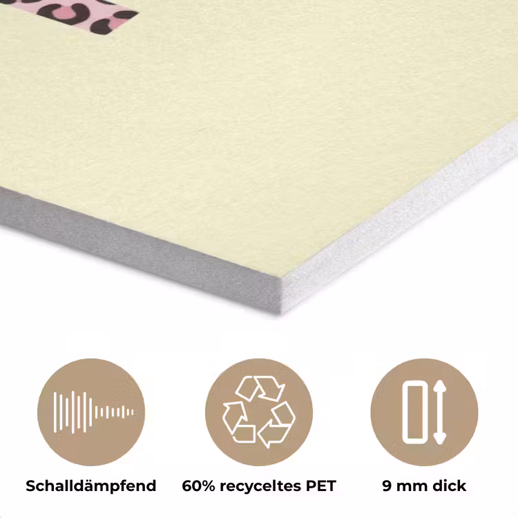 Karma - Luipaardprint - Geel PET vilt klein -closeup_DE