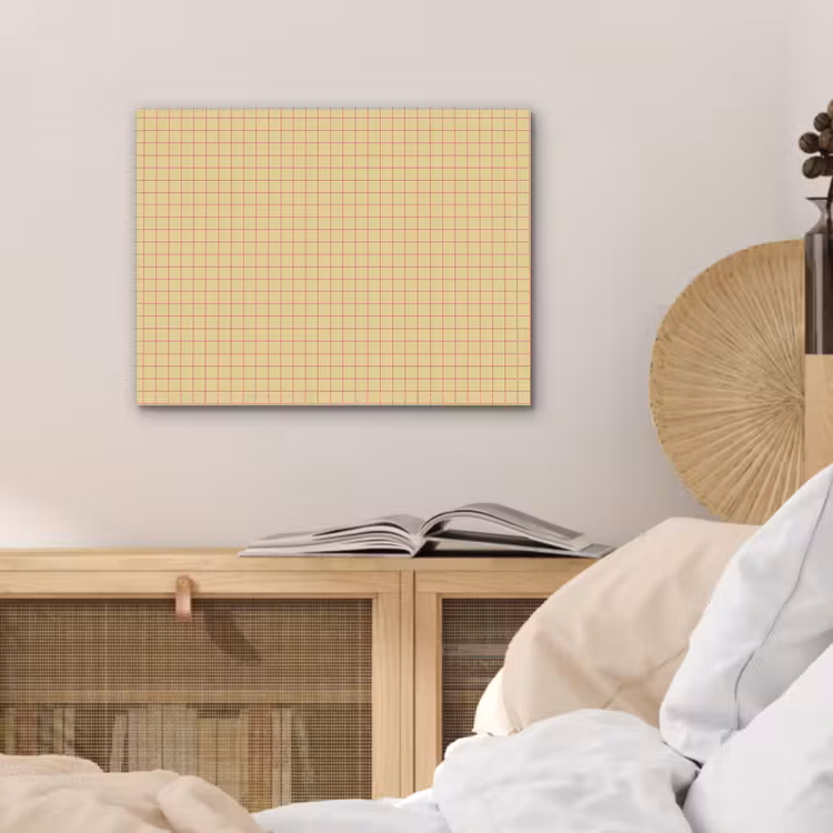 Ruitjes - Grid - Minimalistisch - Geel - Roze PET vilt klein 837 -sfeer3
