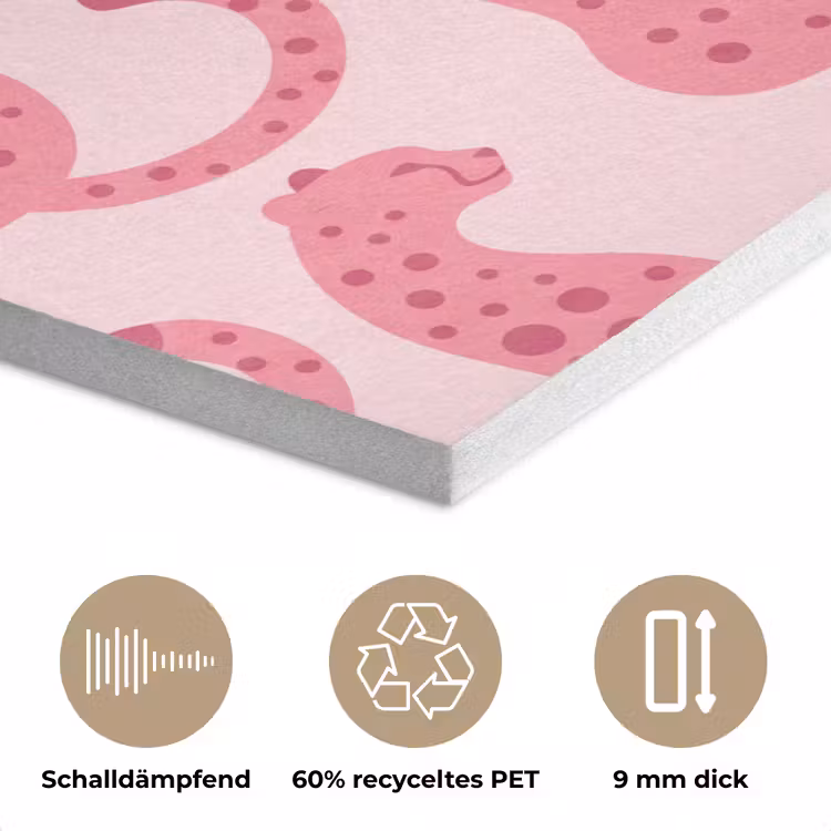 Kat - Gevlekt - Dieren - Patroon - Roze PET vilt klein -closeup_DE