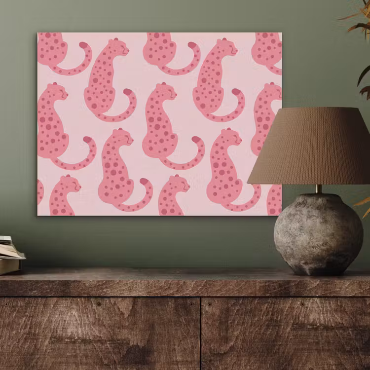 Kat - Gevlekt - Dieren - Patroon - Roze PET vilt klein -sfeer2
