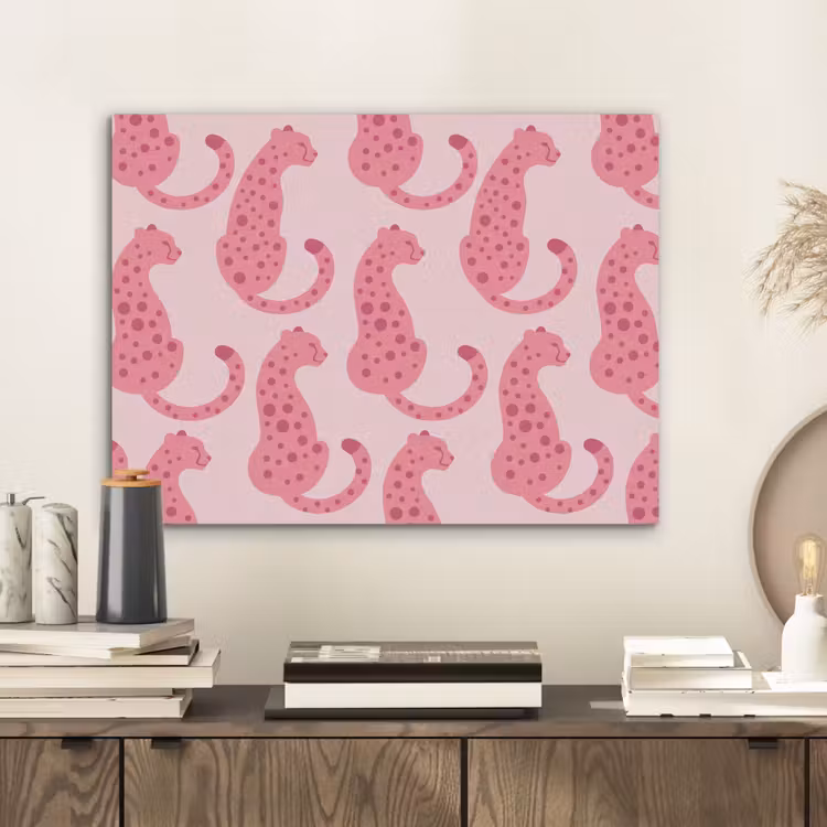 Kat - Gevlekt - Dieren - Patroon - Roze PET vilt klein -sfeer1