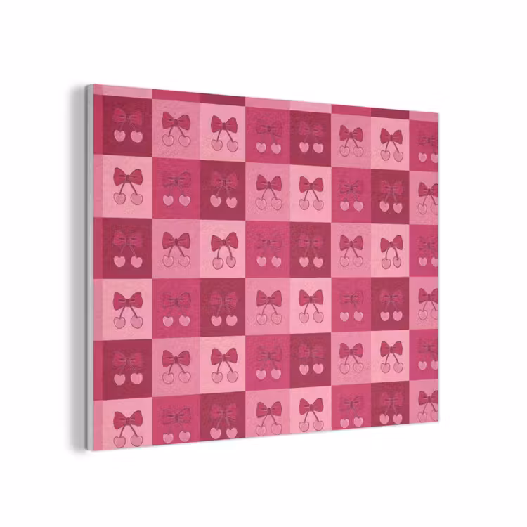 Kersen - Strikjes - Speels - Roze - Bordeaux PET vilt klein 837 -3d