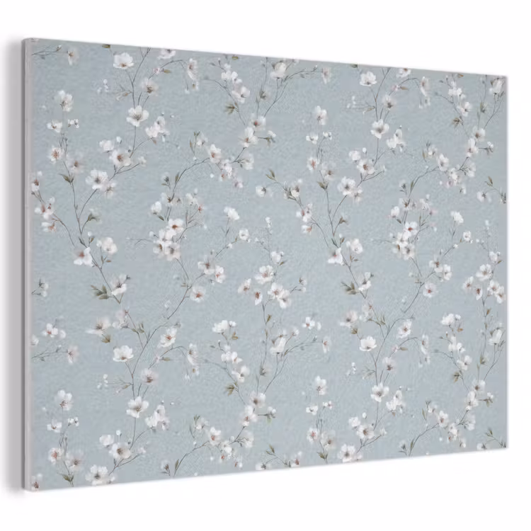 Klassiek - Bloemen - Blauw PET vilt klein 837 -3d