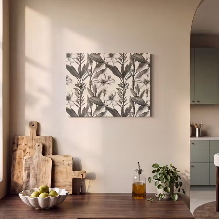 Klassiek - Botanisch - Zwart - Beige PET vilt klein 837 -sfeer2