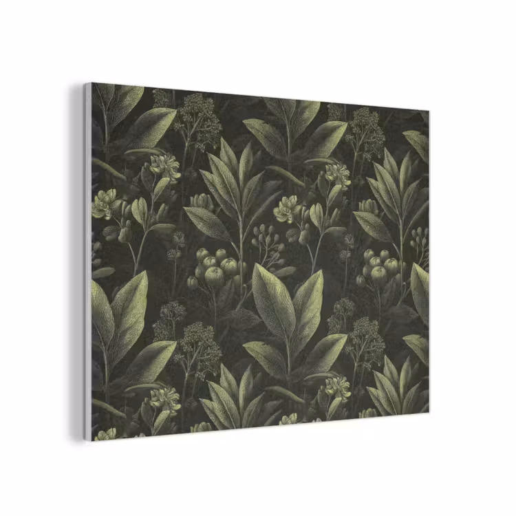 Klassiek - Donker - Botanisch - Planten PET vilt klein 837 -3d