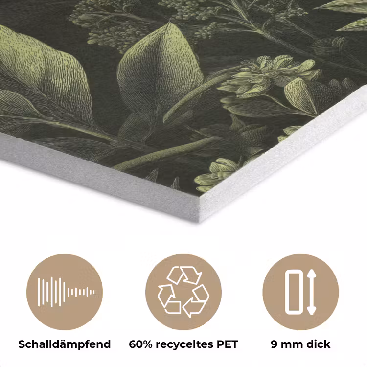 Klassiek - Donker - Botanisch - Planten PET vilt klein 837 -closeup_DE