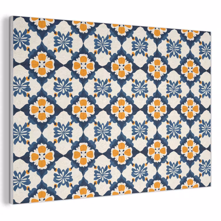 Klassiek - Geometrisch - Blauw PET vilt klein 837 -3d