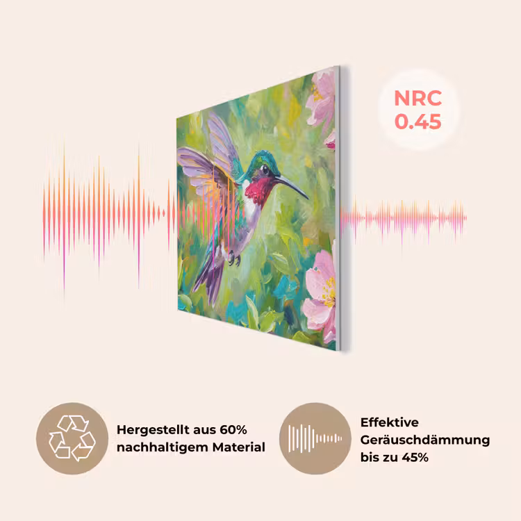 Kolibrie - Bloemen - Natuur - Kleurrijk PET vilt klein -USP_DE