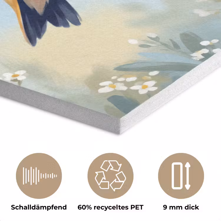 Kolibrie - Illustratie - Kleurrijk PET vilt klein -closeup_DE