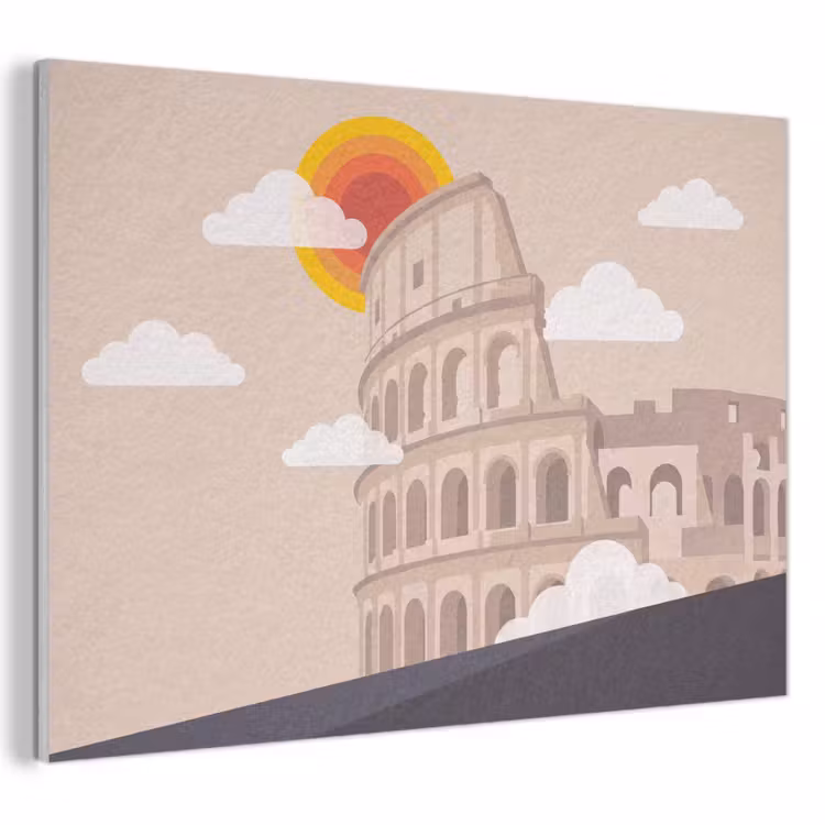 Colosseum - Zonsopgang - Rome - Architectuur - Beige PET vilt klein -3d