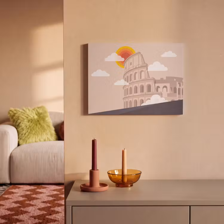 Colosseum - Zonsopgang - Rome - Architectuur - Beige PET vilt klein -sfeer1