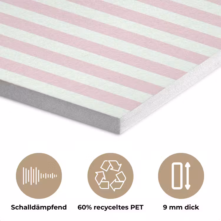 Focus on the good - Strepen - Roze - Smiley PET vilt klein -closeup_DE