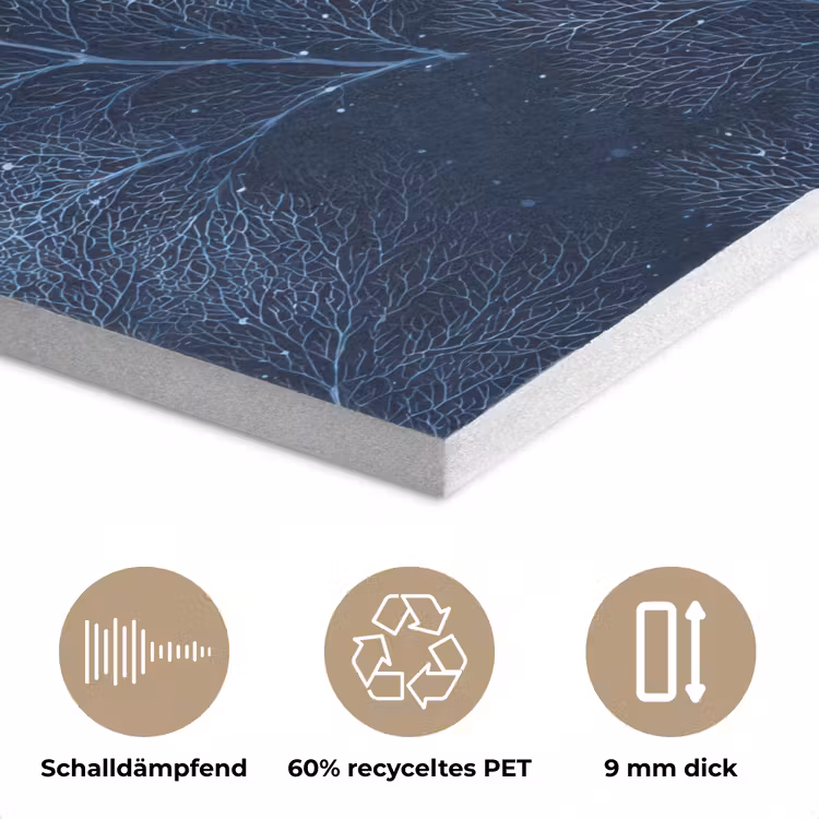 Koraal - Takken - Patroon - Nachtblauw PET vilt klein 837 -closeup_DE
