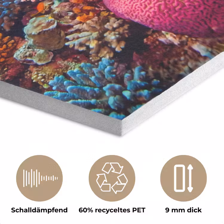 Koraal - Vissen - Oceaan - Natuur - Kleurrijk PET vilt klein -closeup_DE