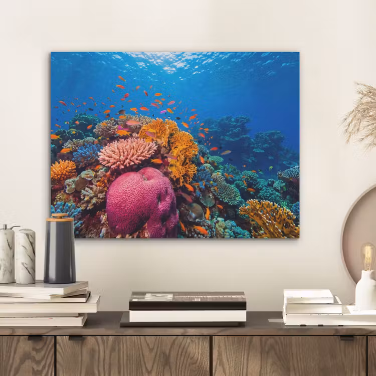 Koraal - Vissen - Oceaan - Natuur - Kleurrijk PET vilt klein -sfeer1