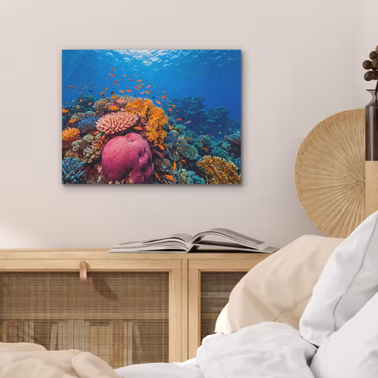 Koraal - Vissen - Oceaan - Natuur - Kleurrijk PET vilt klein -sfeer3