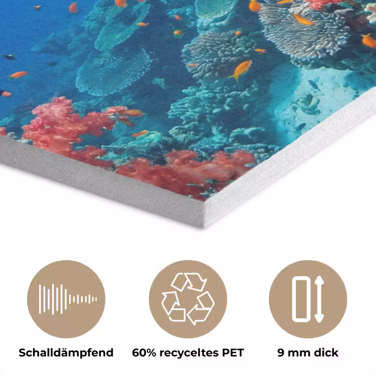 Koraalrif - Vissen - Onderwater - Tropisch - Rood PET vilt klein -closeup_DE