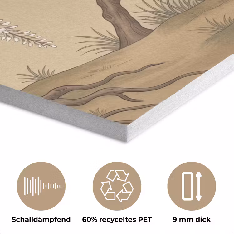 Kraanvogels - Water - Beige PET vilt klein -closeup_DE