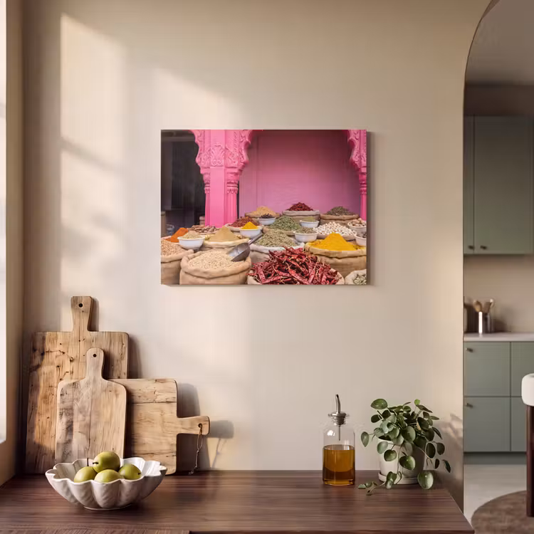 Akustikbild - Kräuter – Markt – Rosa - Kruiden - Markt - Roze PET vilt klein