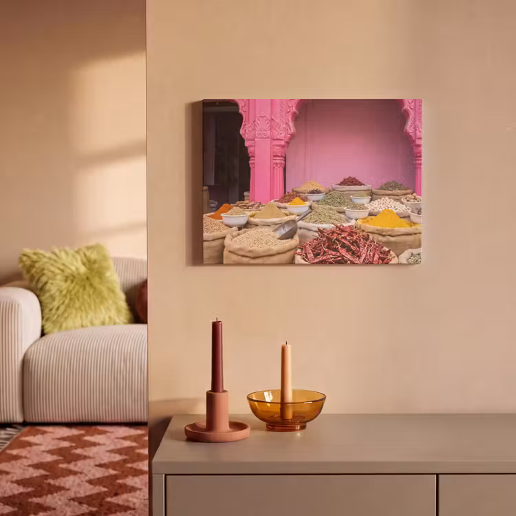 Akustikbild - Kräuter – Markt – Rosa - Kruiden - Markt - Roze PET vilt klein