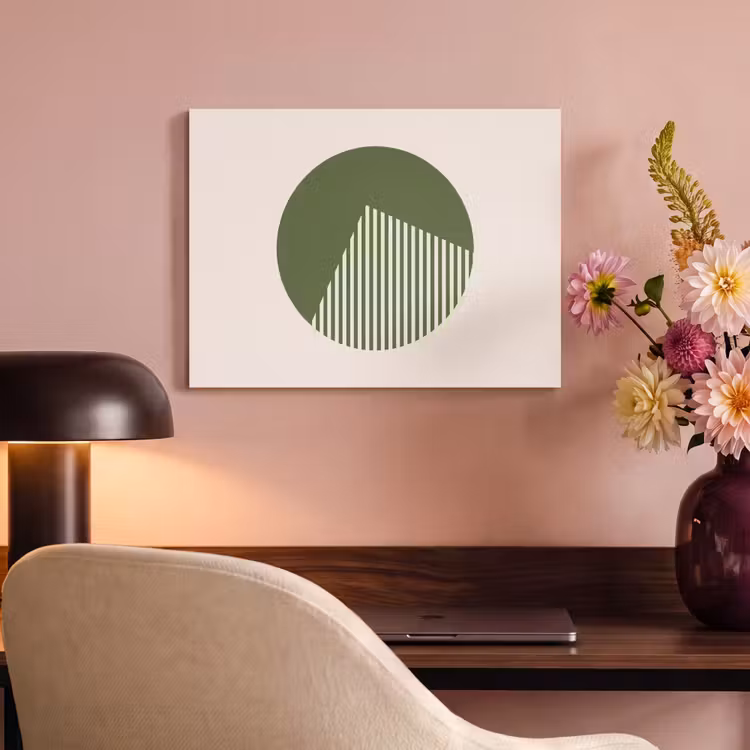 Cirkel - Strepen - Geometrisch - Abstract - Groen PET vilt klein -sfeer3