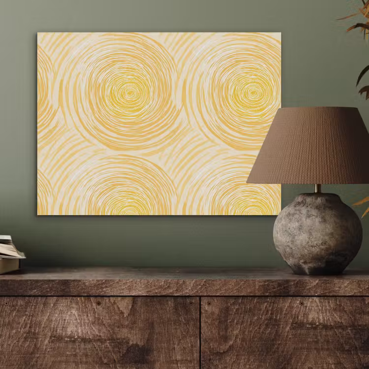 Cirkels - Abstract - Artistiek - Geel PET vilt klein 837 -sfeer2