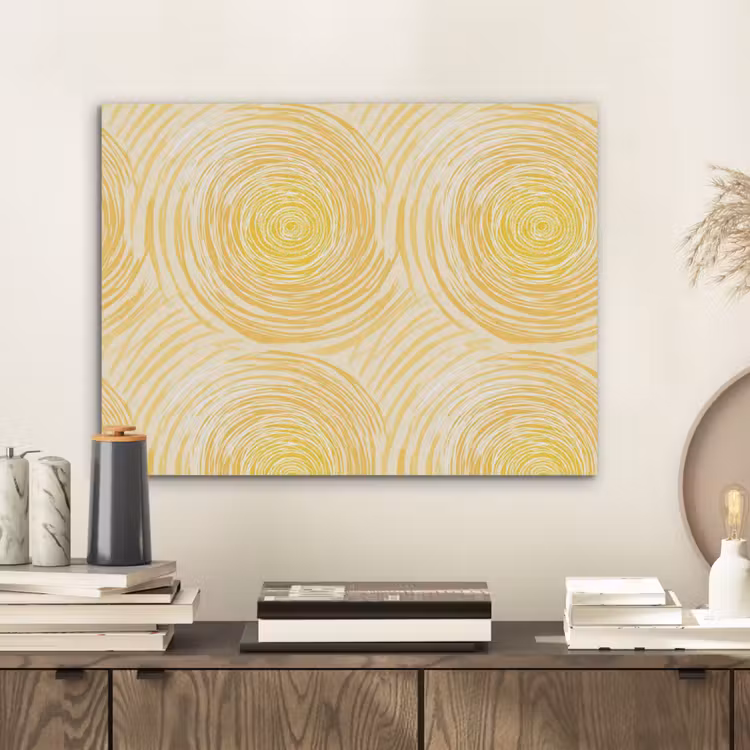 Cirkels - Abstract - Artistiek - Geel PET vilt klein 837 -sfeer1