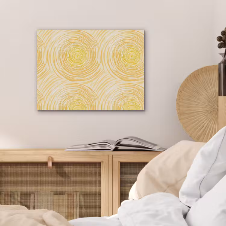Cirkels - Abstract - Artistiek - Geel PET vilt klein 837 -sfeer3