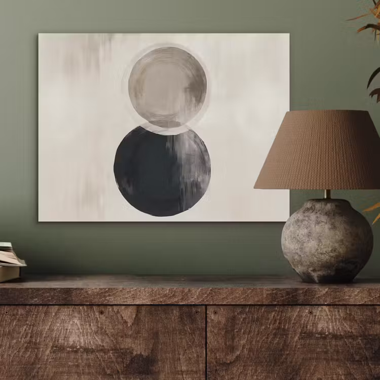 Cirkels - Vorm - Beige - Abstract PET vilt klein -sfeer2