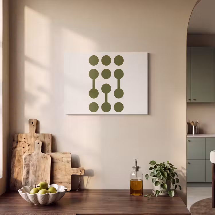 Cirkels - Geometrisch - Abstract - Modern - Groen PET vilt klein -sfeer2