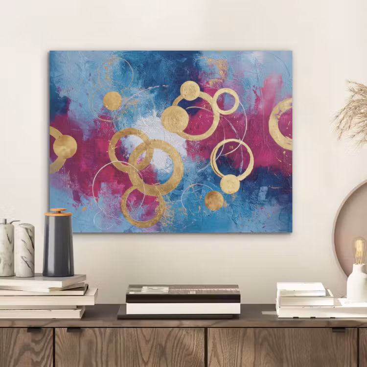 Cirkels - Goud - Abstract PET vilt klein -sfeer1