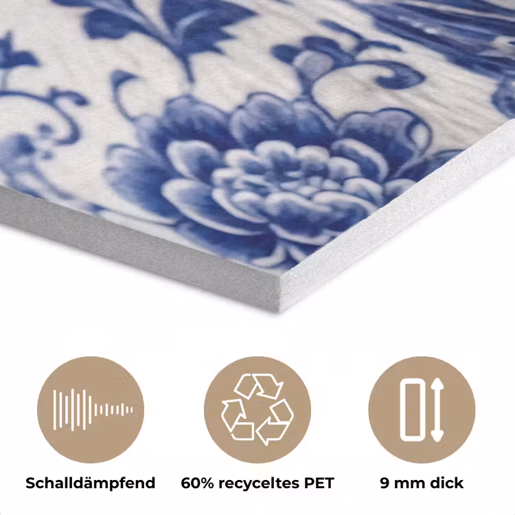 Koe - Delfts - Blauw - Artistiek PET vilt klein -closeup_DE