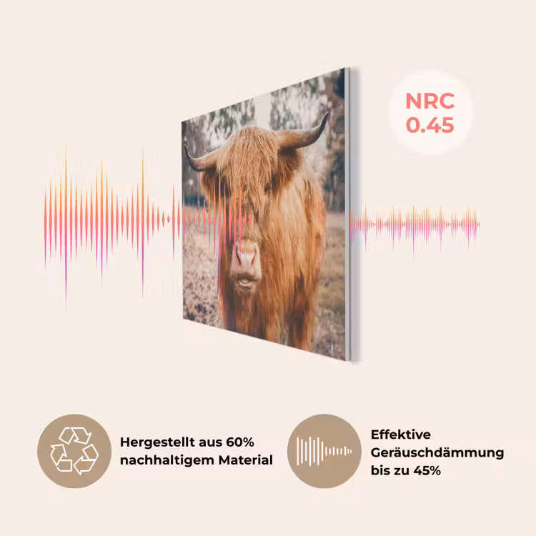 Koe- Schotse hooglander - Hoorns - Bruin - Landschap PET vilt klein -USP_DE