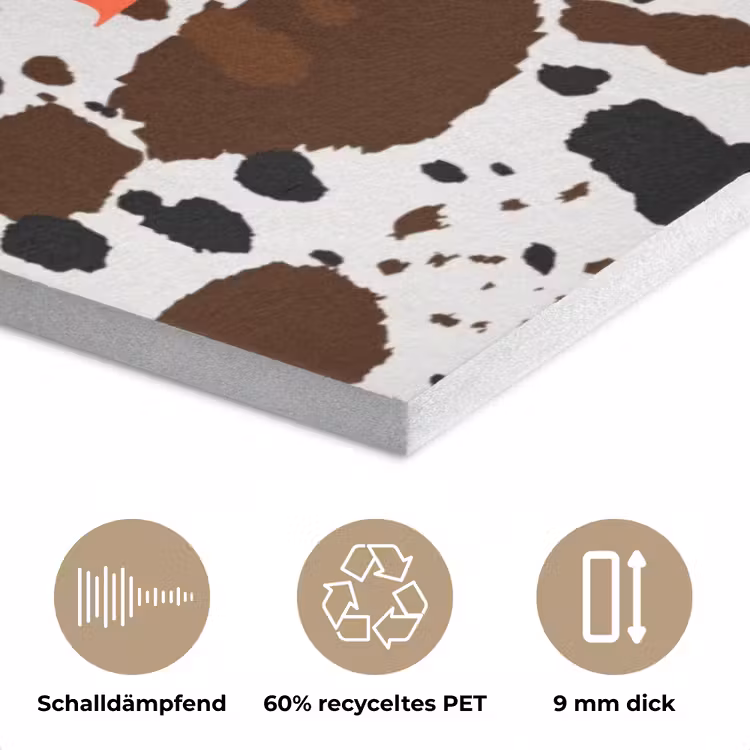 Koeienprint - Limited edition - Rood PET vilt klein -closeup_DE