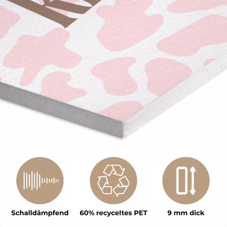 Koeienprint - Roze - Cowboy - Horse PET vilt klein -closeup_DE