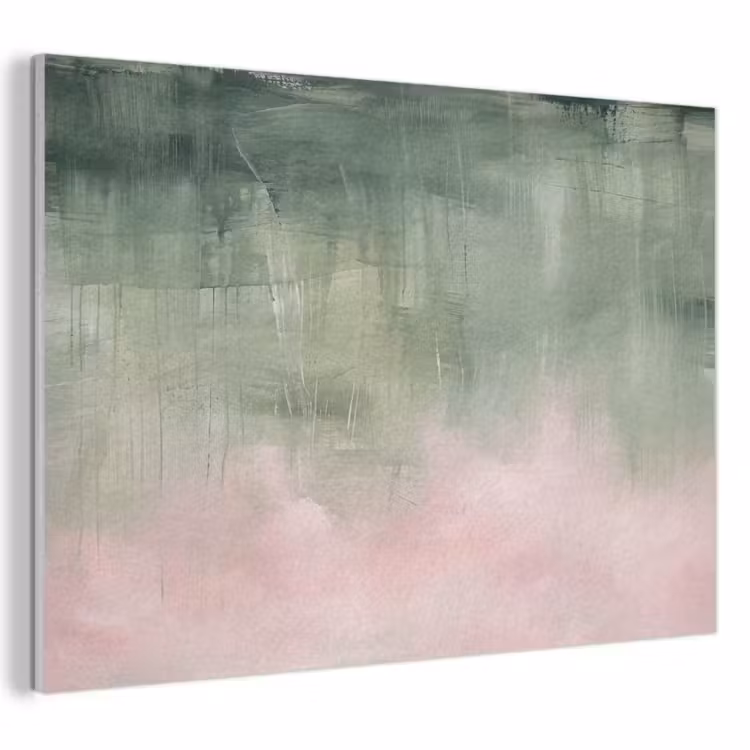 Kunst - Abstract - Modern - Groen - Roze PET vilt klein -3d