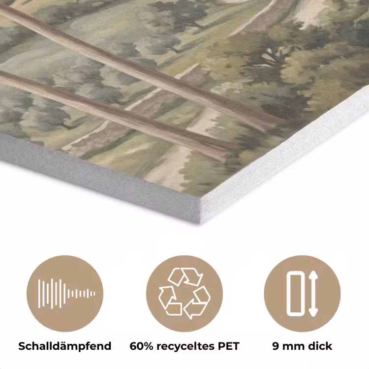Landschap - Heuvels - Zandpad - Groen PET vilt klein -closeup_DE