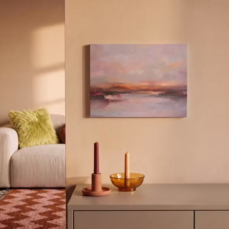 Landschap - Zonsondergang - Abstract - Modern - Roze PET vilt klein -sfeer1
