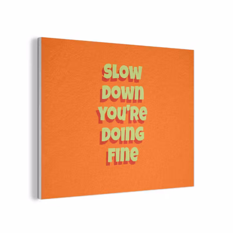 Slow down you're doing fine - Oranje - Simple PET vilt klein -3d