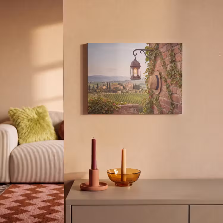 Lantaarn - Wijngaard - Landschap - Italiaans PET vilt klein -sfeer1