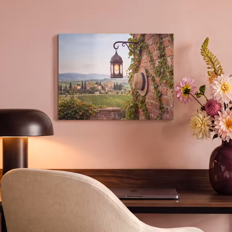 Lantaarn - Wijngaard - Landschap - Italiaans PET vilt klein -sfeer3