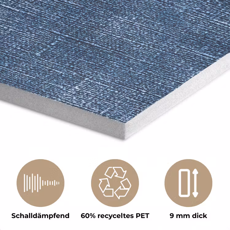 Linnen - Textuur - Patroon - Denim - Rustiek PET vilt klein 837 -closeup_DE
