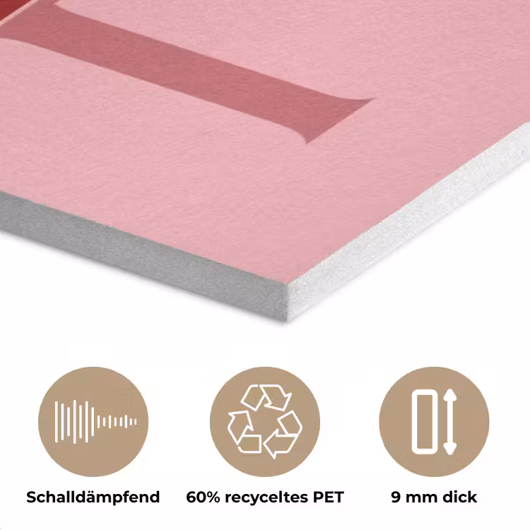Love - Roze - Spiegeling PET vilt klein -closeup_DE